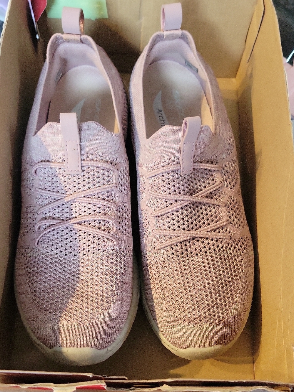 Skechers Women's Knit Slip-On Sneakers in Dusty Rose